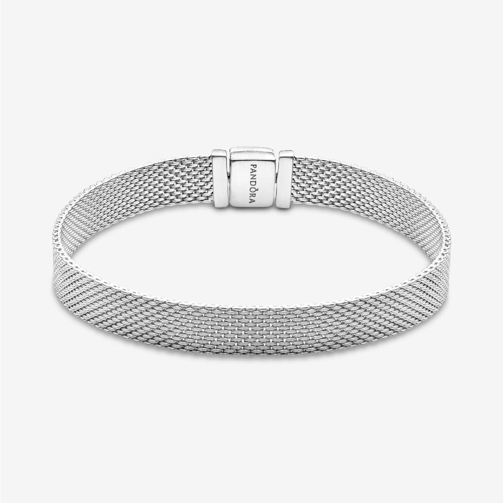 Pandora Reflexions™ Mesh Bracelet Sterling Silver Elevated Flat Design 7.5 in